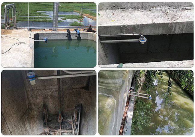 石灰石漿液超聲波液位計(jì)現(xiàn)場安裝使用圖